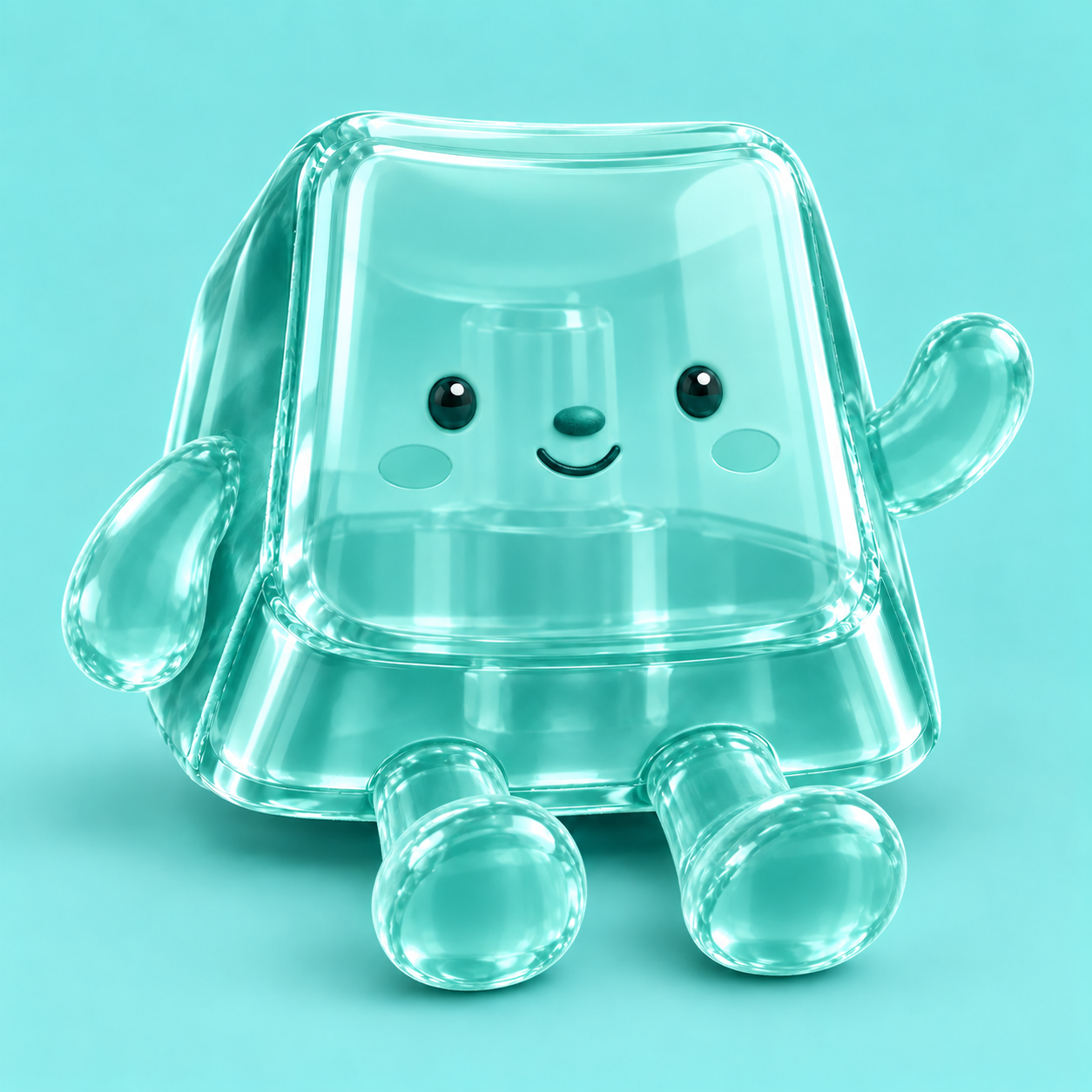 Mint crystal-jelly keyboard character